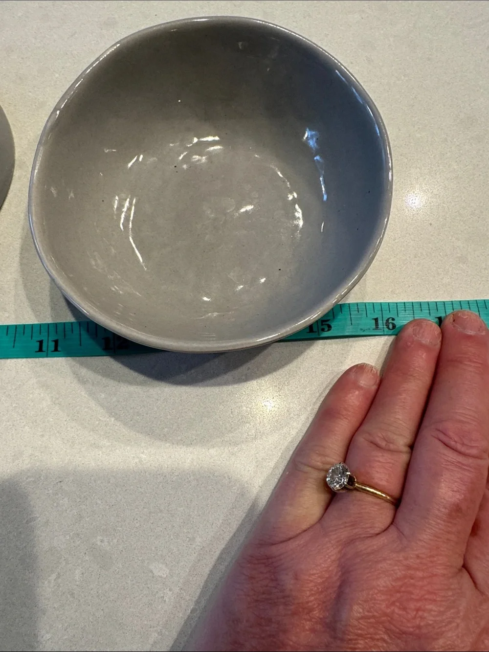 Crate&Barrel Light Gray Ceramic 2 Bowls and 1 Saucer Set